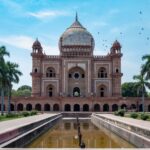 fountain in front of the tomb of safdar jang in delhi